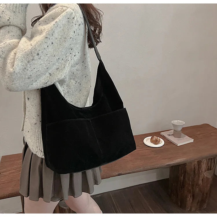 Large Suede Shopper Tote