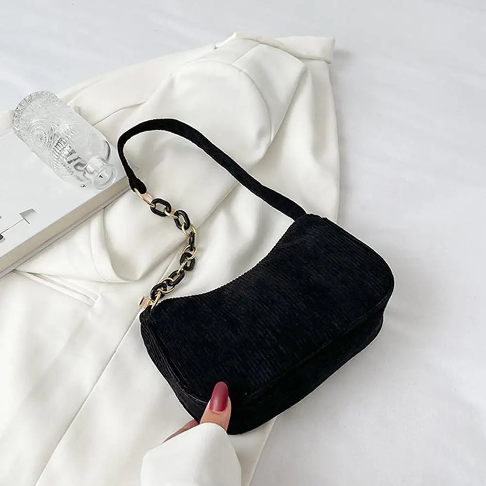 Corduroy Crescent Shoulder Bag