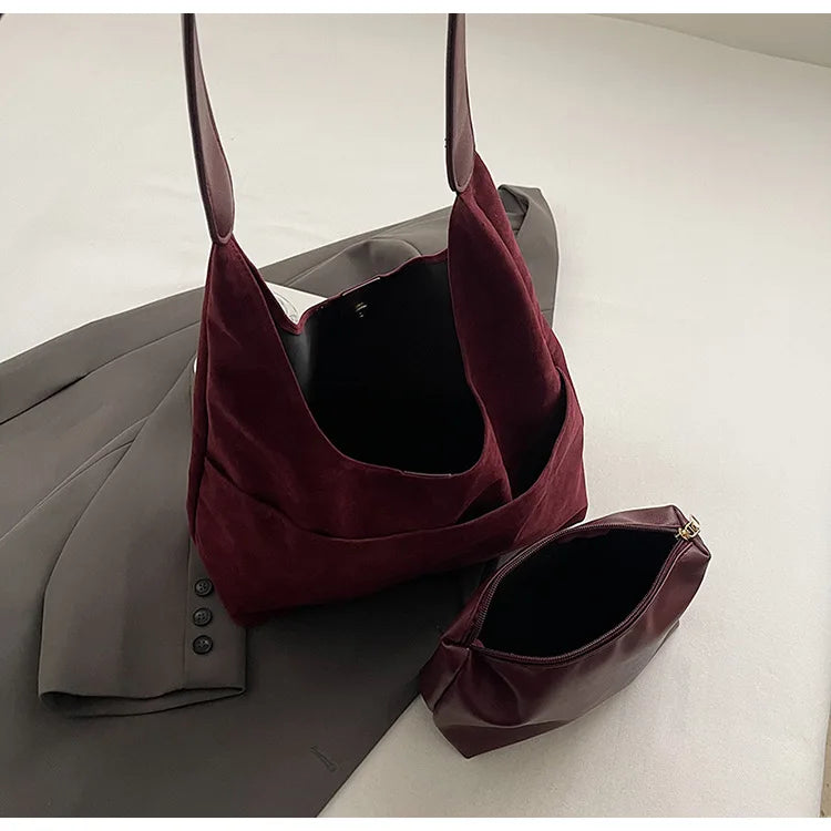 Large Suede Shopper Tote
