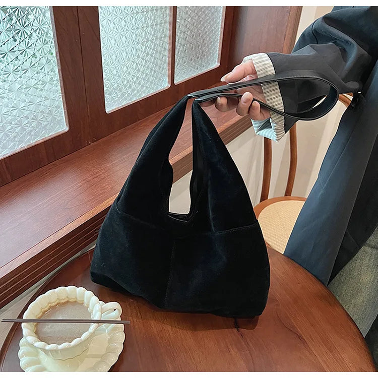 Large Suede Shopper Tote