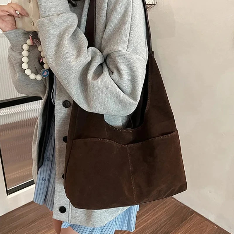 Large Suede Shopper Tote