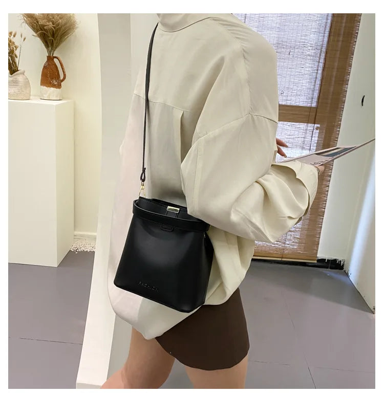 Classic Black Leather Tote Bag