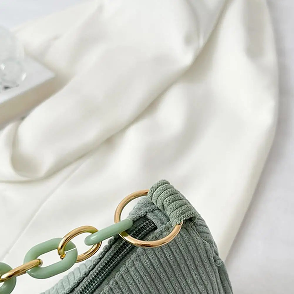 Corduroy Crescent Shoulder Bag