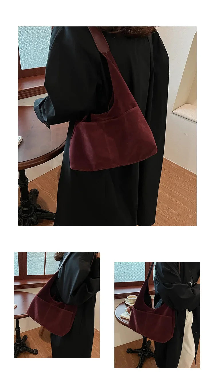 Large Suede Shopper Tote