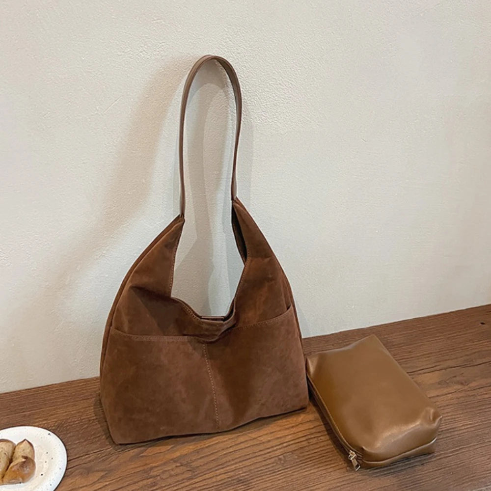 Large Suede Shopper Tote