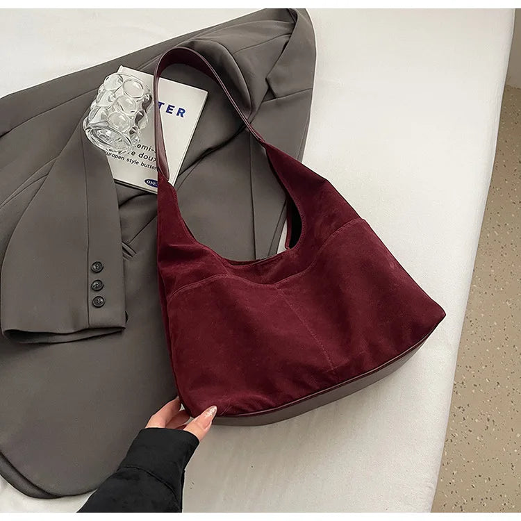 Large Suede Shopper Tote