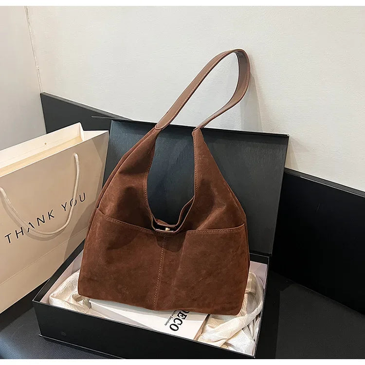 Large Suede Shopper Tote
