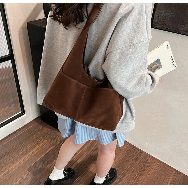 Large Suede Shopper Tote