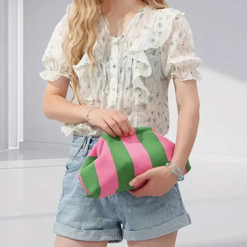 Striped Cloud Clutch
