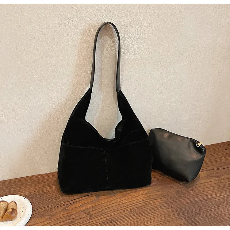 Large Suede Shopper Tote