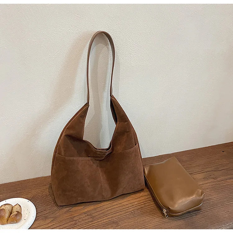 Large Suede Shopper Tote