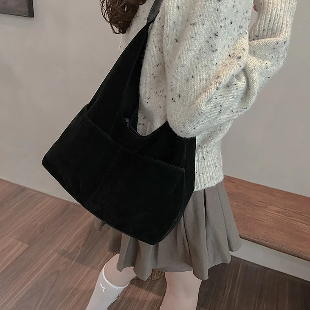 Large Suede Shopper Tote