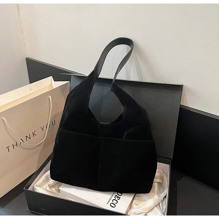 Large Suede Shopper Tote