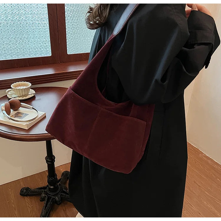 Large Suede Shopper Tote
