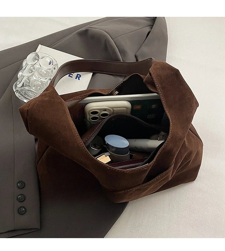 Large Suede Shopper Tote