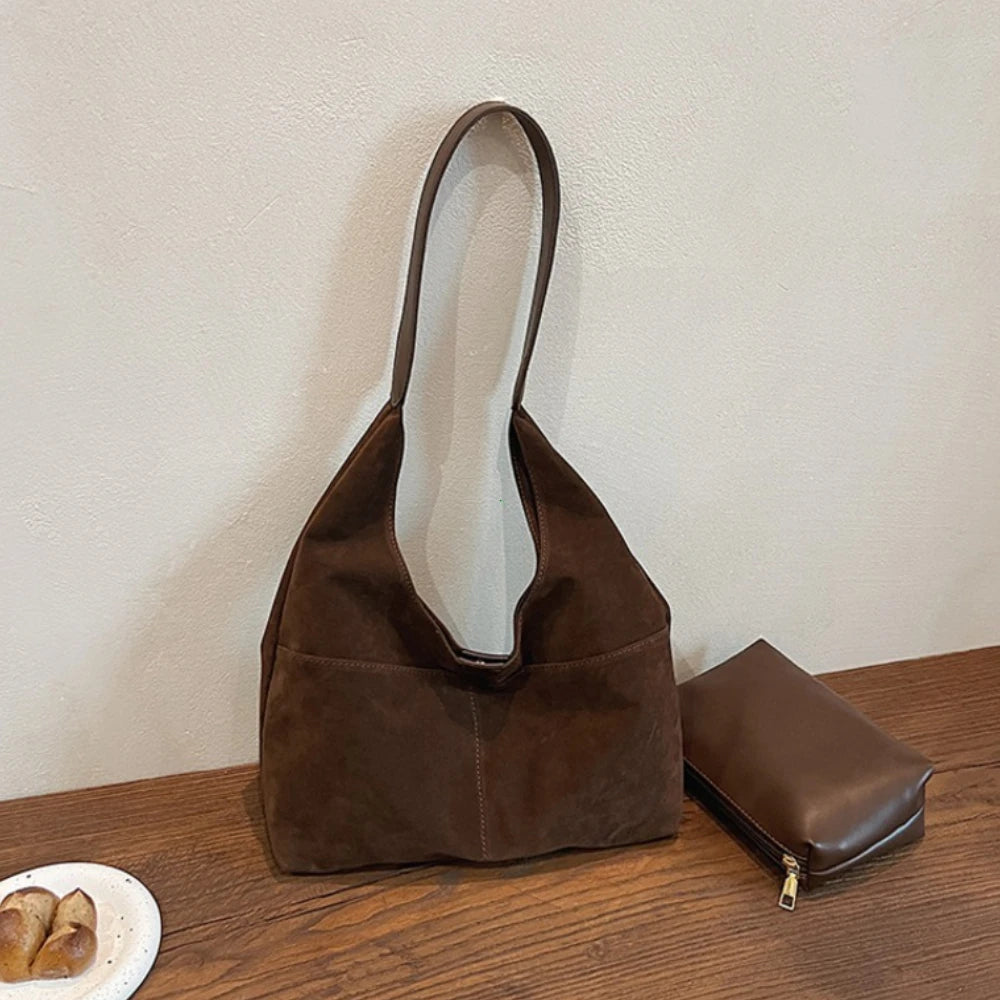 Large Suede Shopper Tote