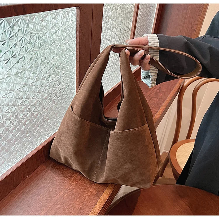 Large Suede Shopper Tote
