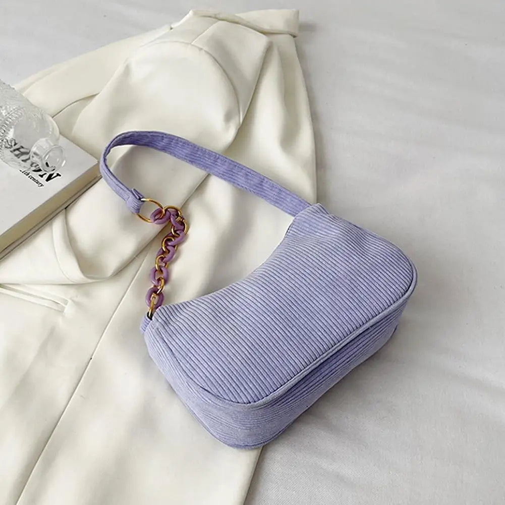 Corduroy Crescent Shoulder Bag