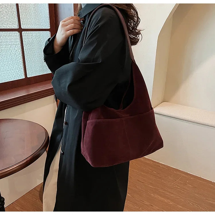 Large Suede Shopper Tote