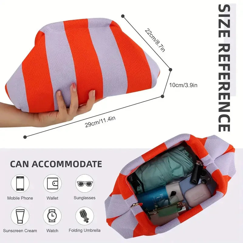 Striped Cloud Clutch
