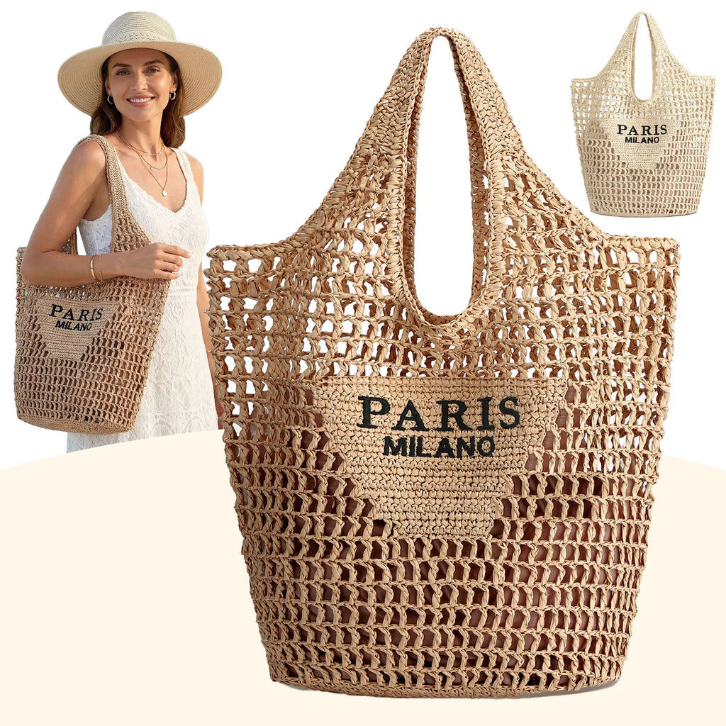 Woven Mesh Beach Tote