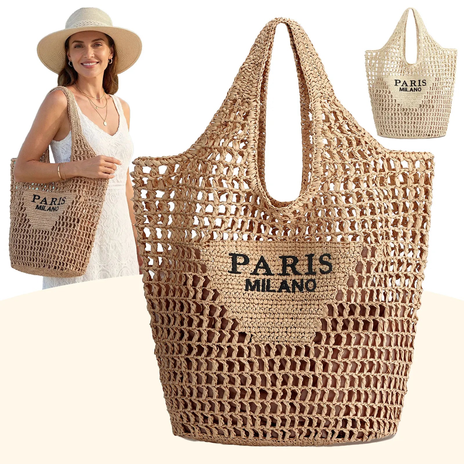 Woven Mesh Beach Tote