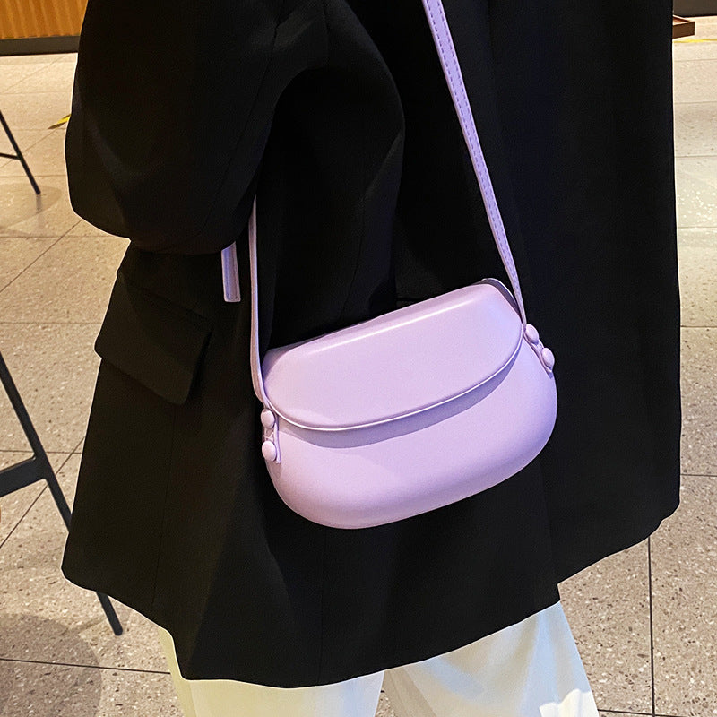 Candy Color Cute Shell Bag Ins Fashion Saddle Bags Women Shoulder Mess