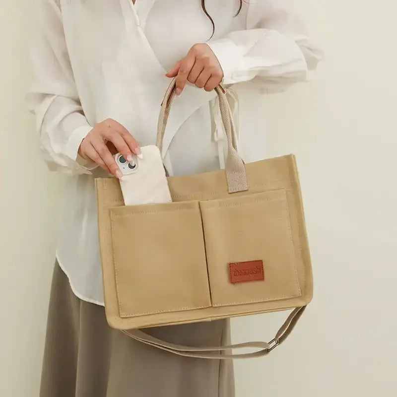 Casual Daily Canvas Tote Shoulder Bags Women Mommy - back view