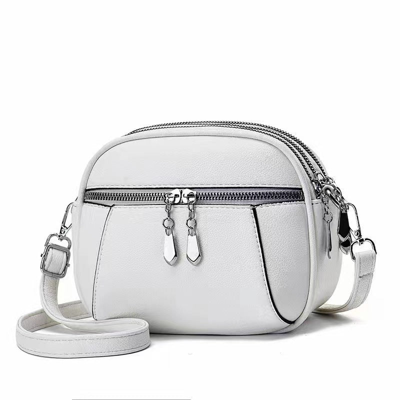 Large Multi-Pocket Round Handbag