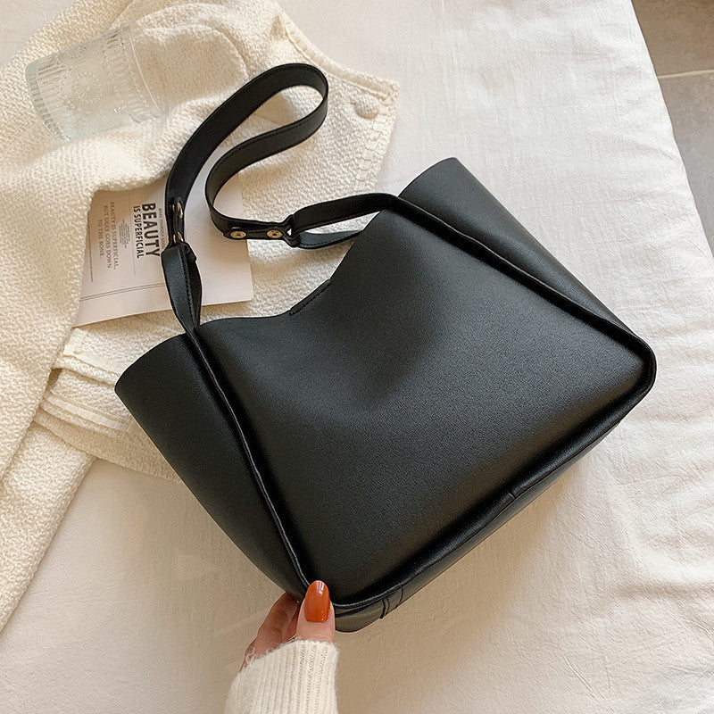 Simple Large Bag Soft Leather Large Capacity One-shoulder Portable Tote Bag