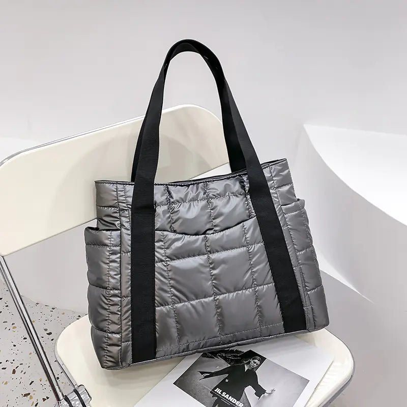 Fashion Retro Quilted Space Cotton Tote Bag - alternate view