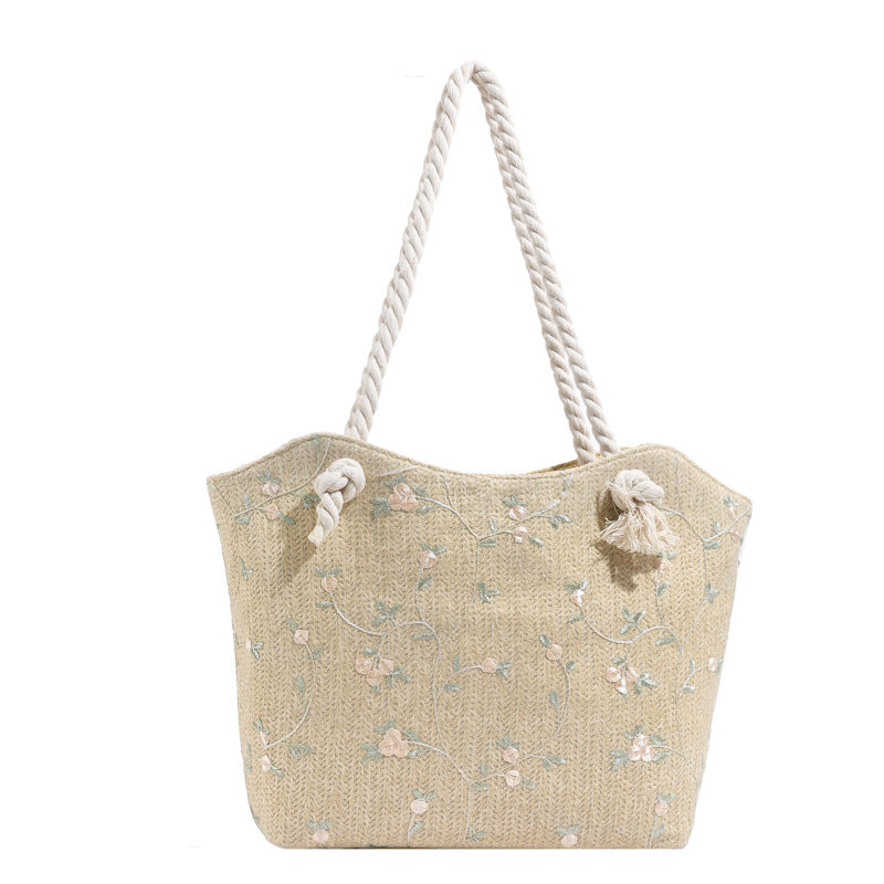 Large Straw Beach Bag