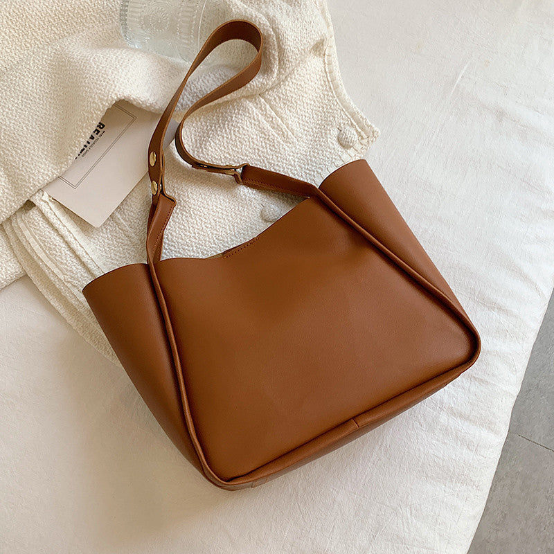 Simple Large Bag Soft Leather Large Capacity One-shoulder Portable Tote Bag
