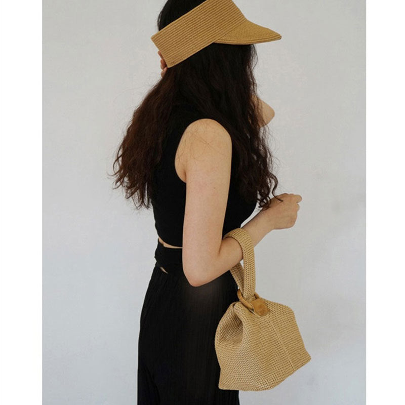 Woven-Look Mini Tote - Khaki
