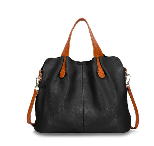Simple Casual Soft Leather Tote Bag for Women - close-up detail