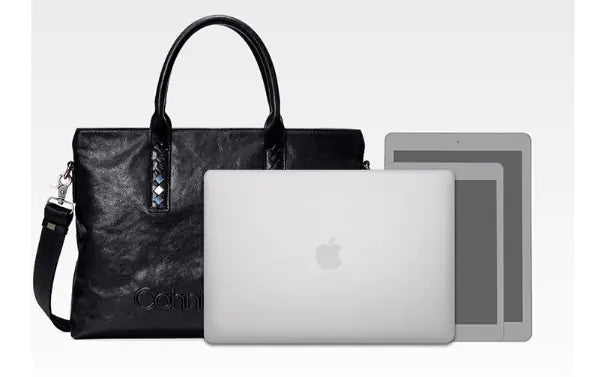 Fashionable Soft Leather Tote Bag with Tassels