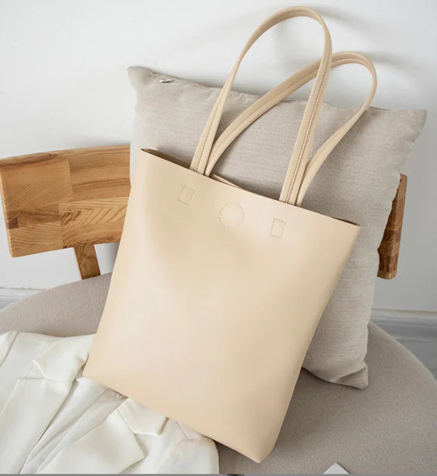 Korean Style Soft Leather Tote Bag for Students