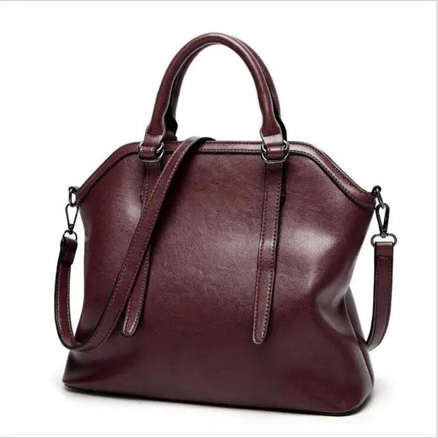 Glossy Leather Tote Bag, Shoulder Bag for Women - back view