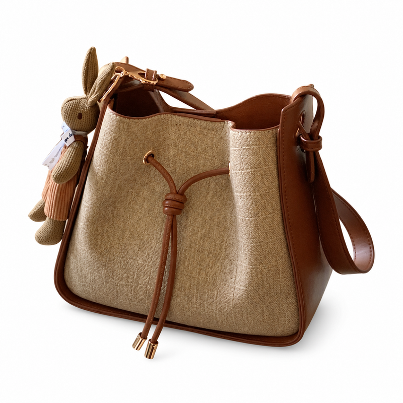 Corduroy Bucket Crossbody - Oatmeal