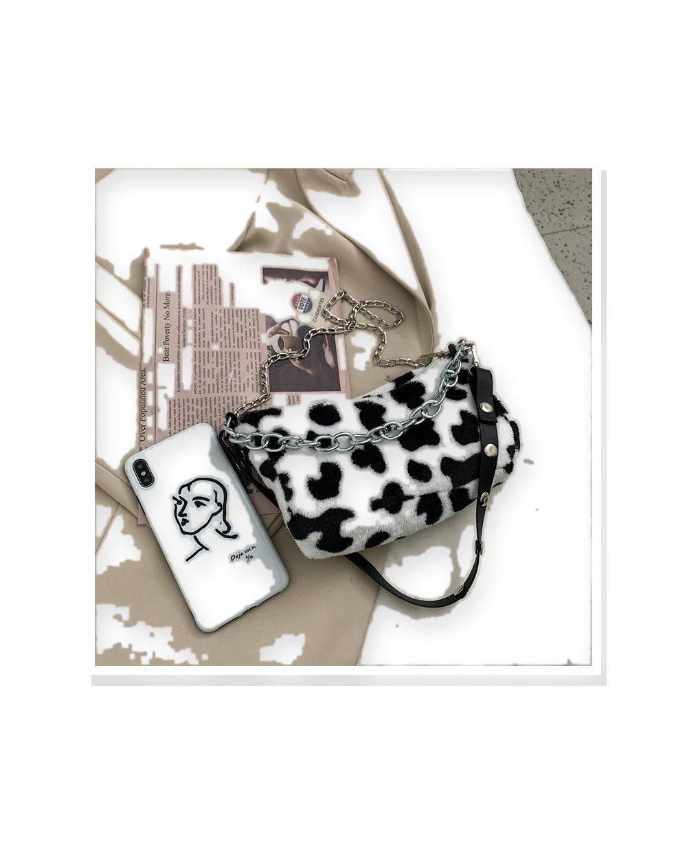 Plush Chain Handbag