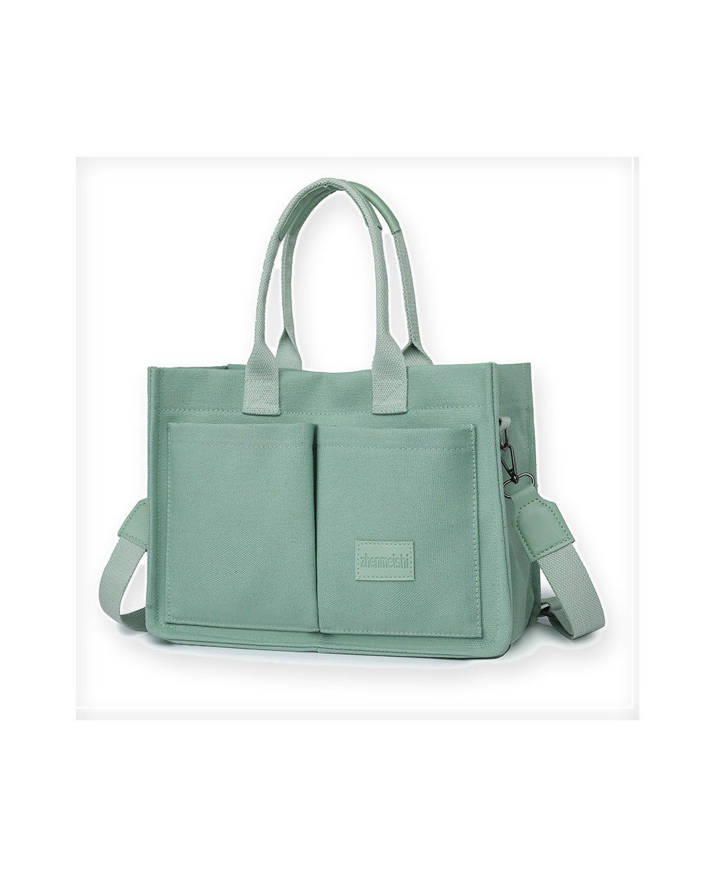 Multi-Pocket Large Canvas Shoulder Bag