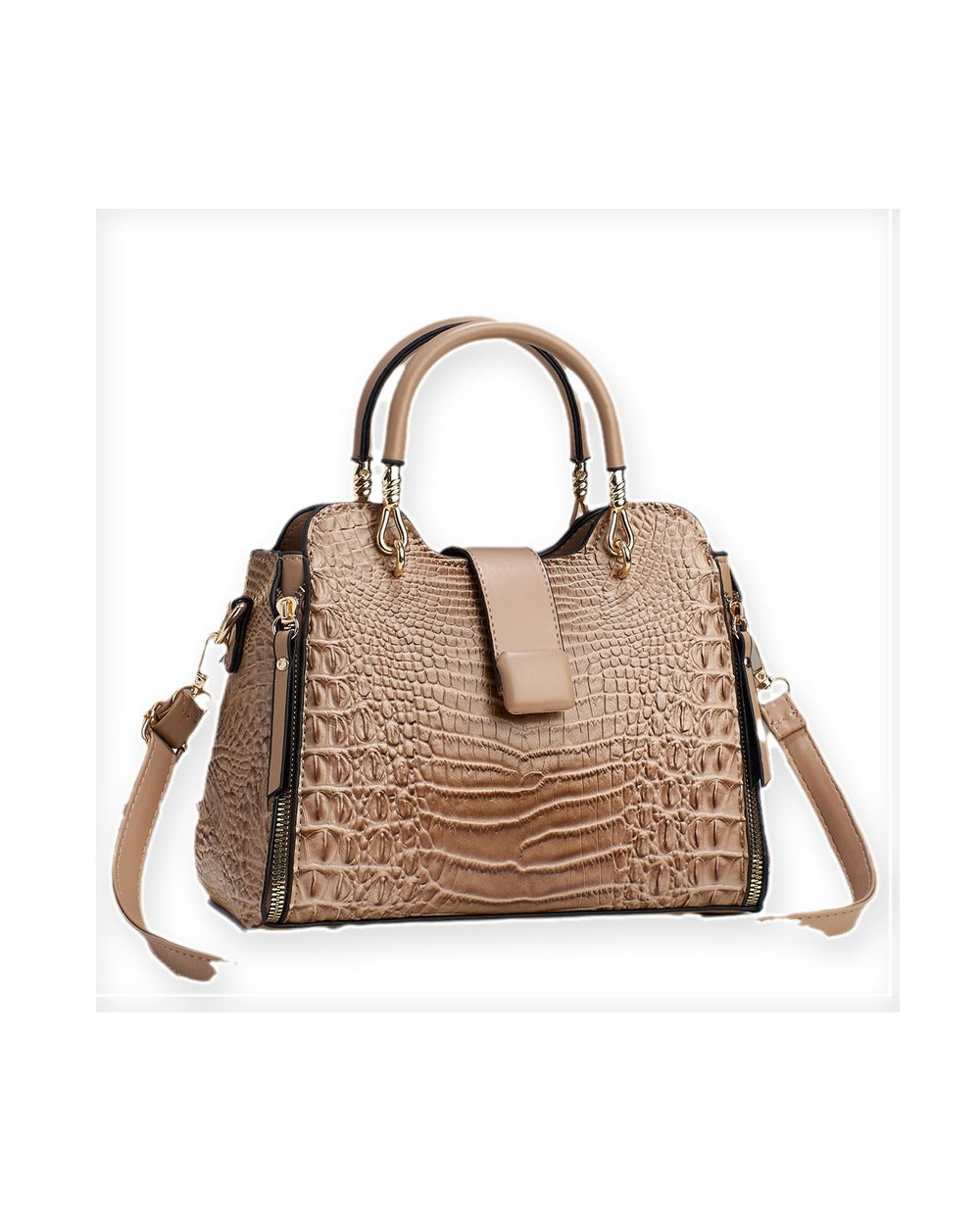 Printed Top Handle Messenger Crossbody