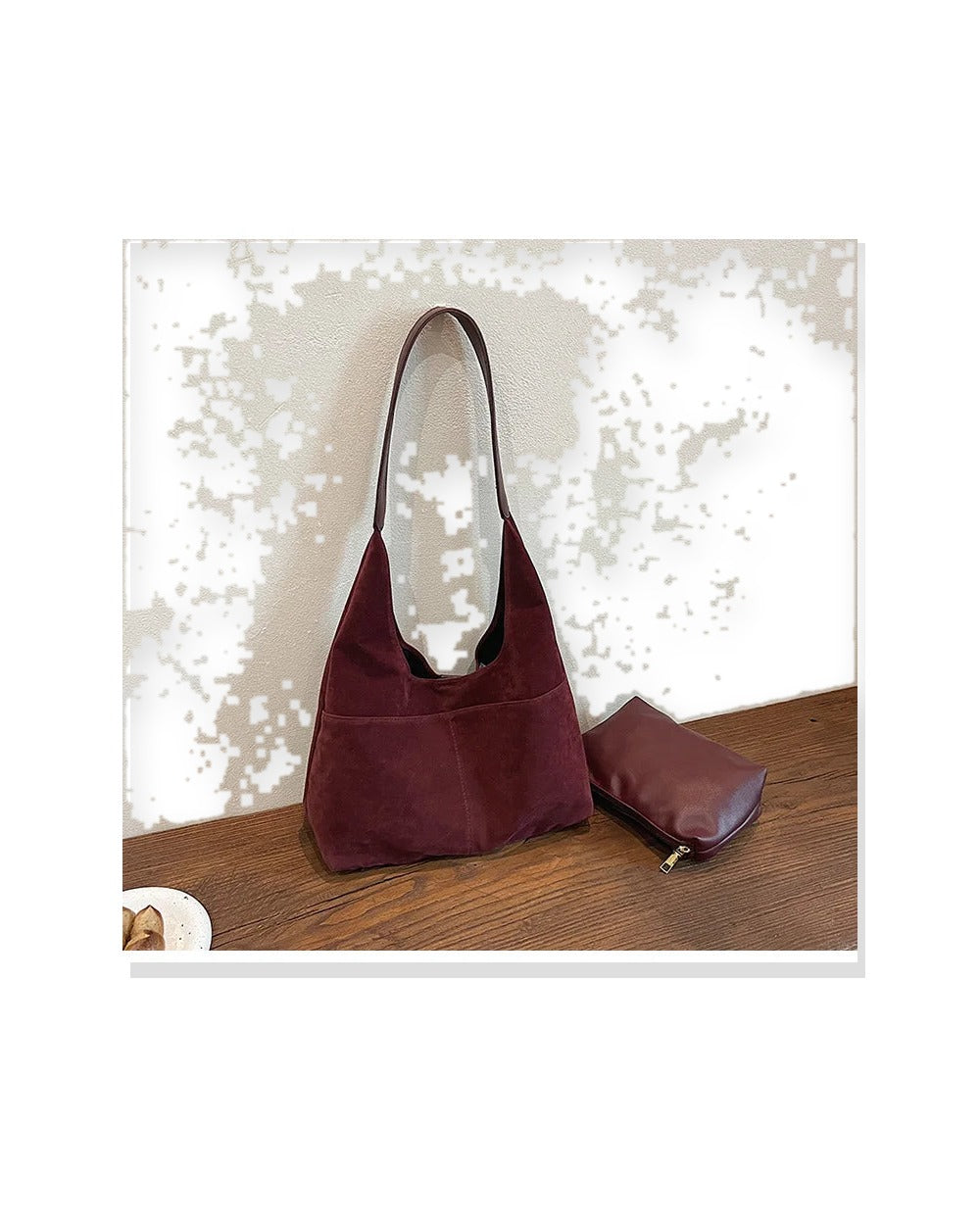 Large Suede Shopper Tote