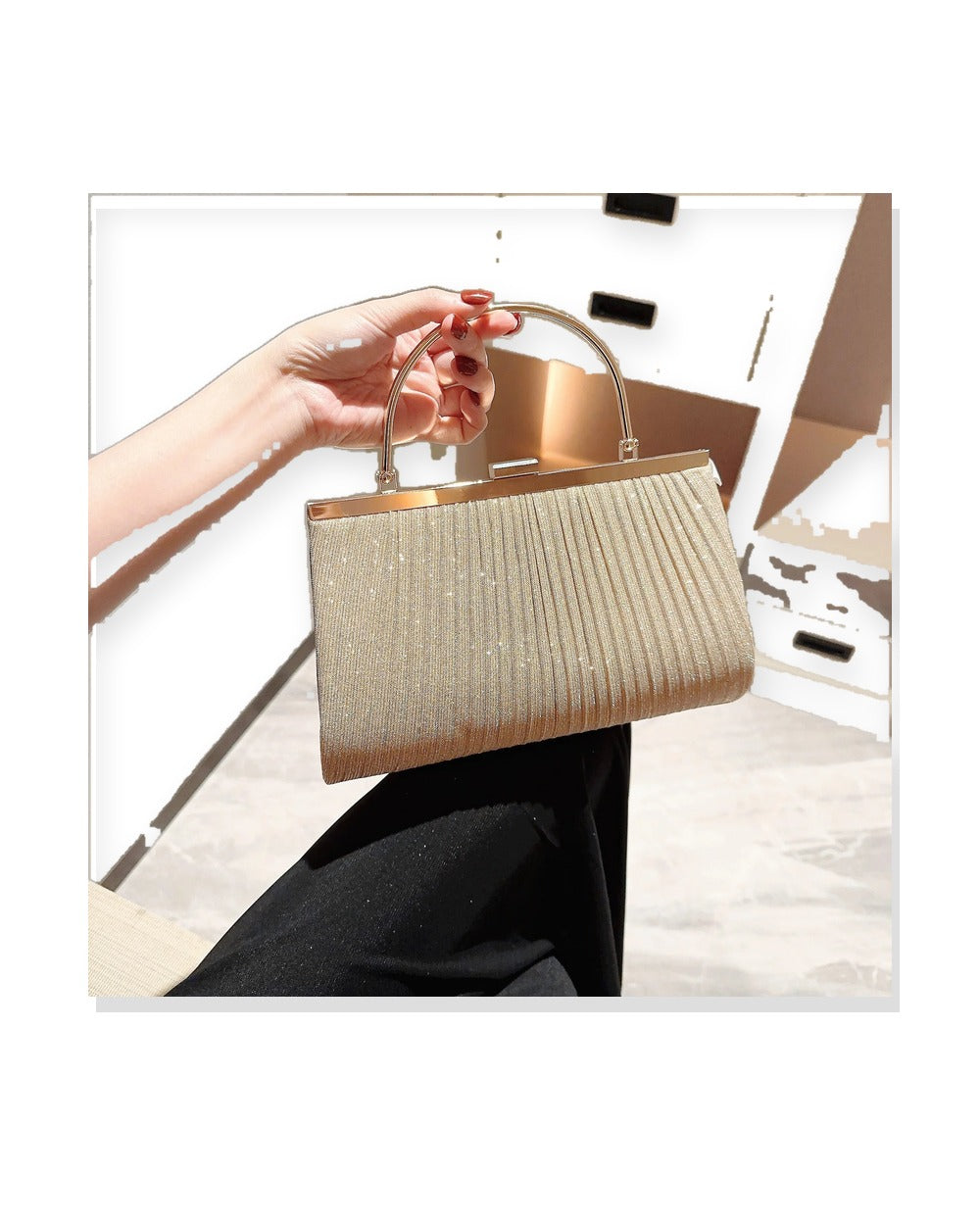 Pleated Evening Bag