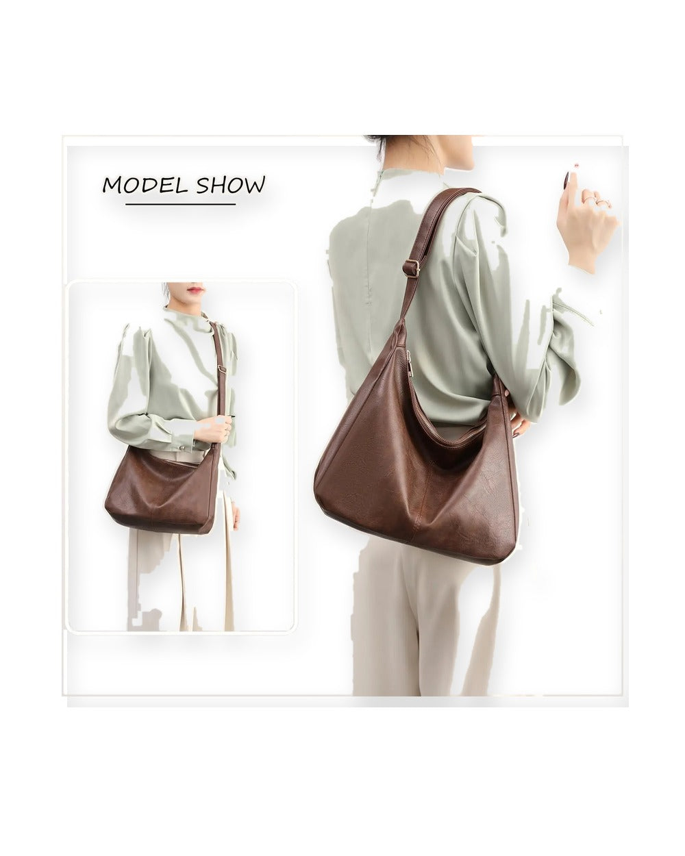 Leather Soft Hobo Tote