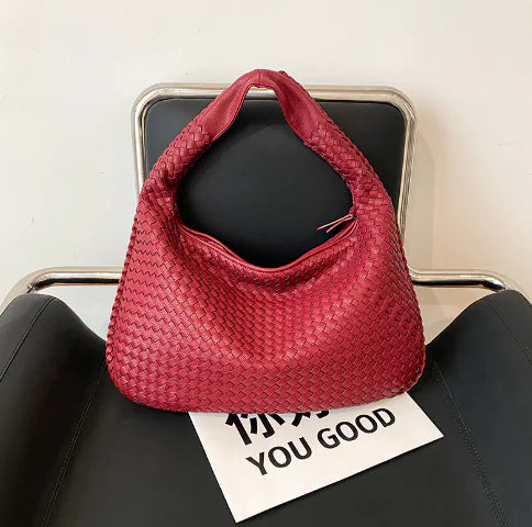 Handwoven One-Shoulder Tote Bag - lifestyle