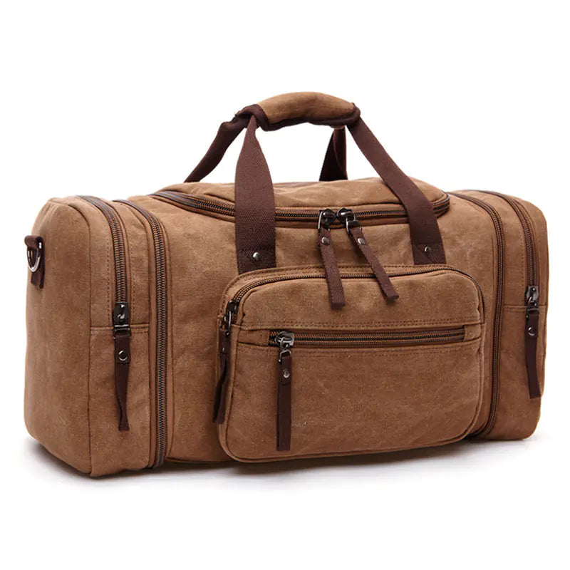 Canvas Travel Bag - Vintage Travel Tote - interior