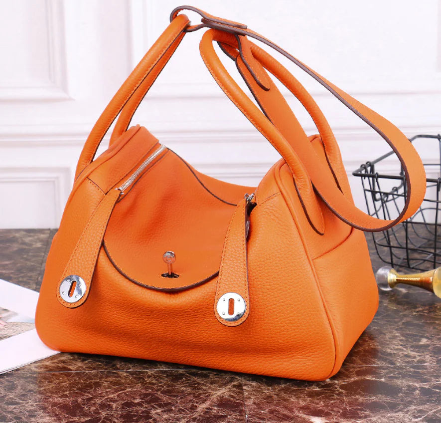 Large Capacity Genuine Leather Women's Tote Bag - interior