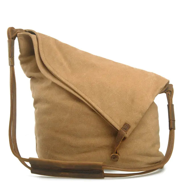 Canvas Shoulder Bag - Retro Stylish Unisex Tote - alternate view